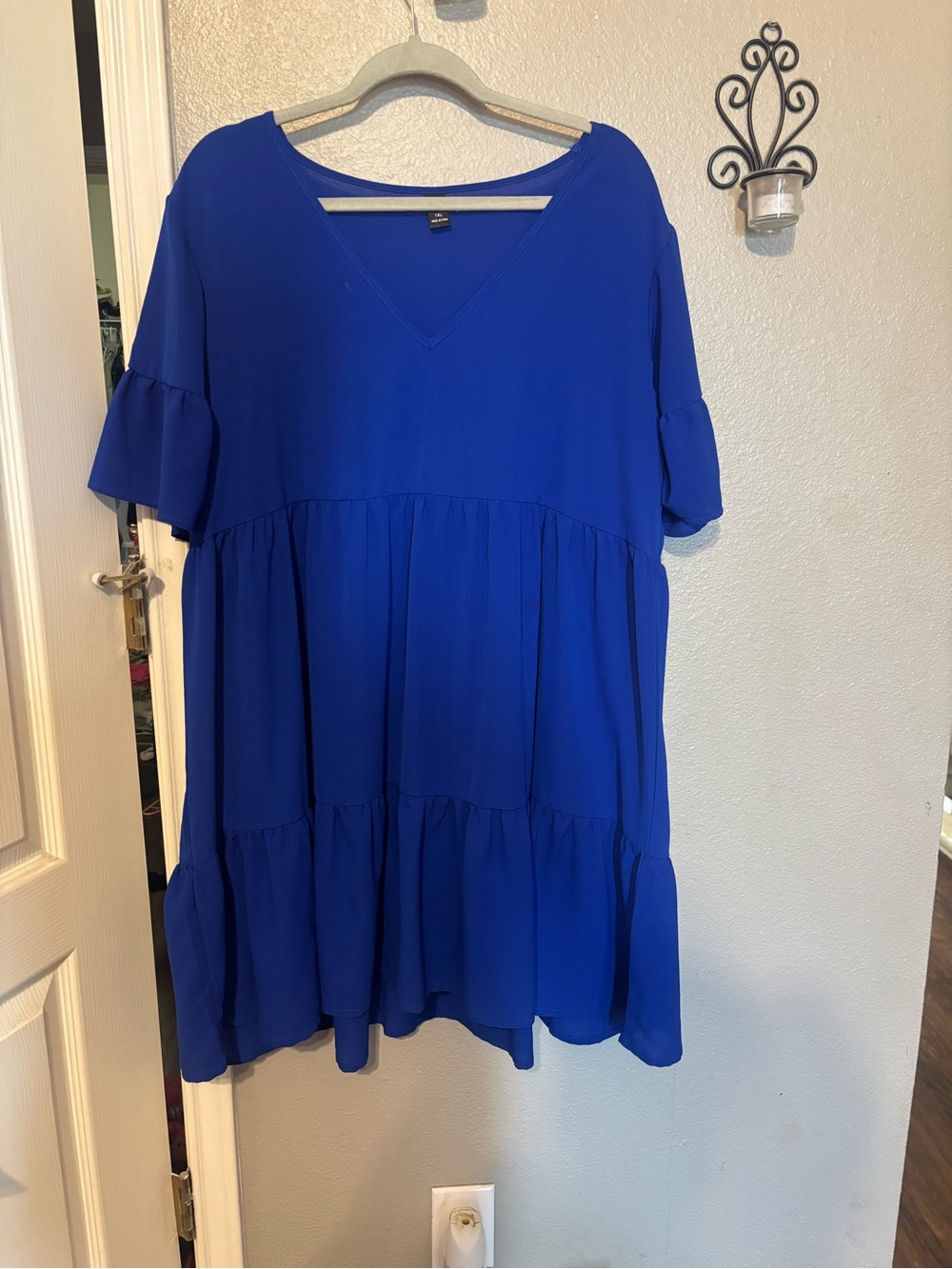 SHEIN Electric Blue V-Neck Dress